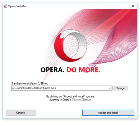 Opera Beta for Windows .